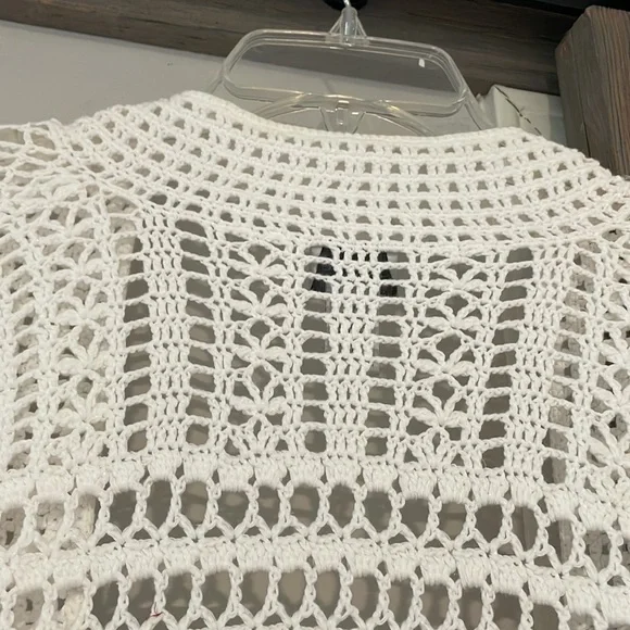 Chico's White Fringe Swim Coverup with Lace Pattern - Picture 8 of 10